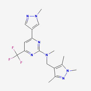 N-methyl-4-(1-methyl-1H-pyrazol-4-yl)-6-(trifluoromethyl)-N-[(1,3,5-trimethyl-1H-pyrazol-4-yl)methyl]pyrimidin-2-amine