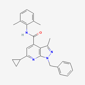 1-benzyl-6-cyclopropyl-N-(2,6-dimethylphenyl)-3-methyl-1H-pyrazolo[3,4-b]pyridine-4-carboxamide