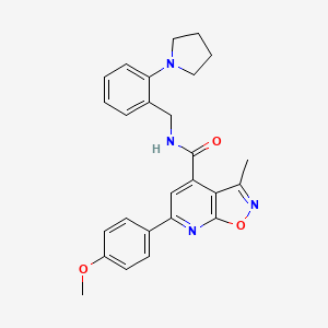 molecular formula C26H26N4O3 B10921508 6-(4-methoxyphenyl)-3-methyl-N-[2-(pyrrolidin-1-yl)benzyl][1,2]oxazolo[5,4-b]pyridine-4-carboxamide 