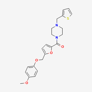 molecular formula C22H24N2O4S B10921527 {5-[(4-Methoxyphenoxy)methyl]furan-2-yl}[4-(thiophen-2-ylmethyl)piperazin-1-yl]methanone 