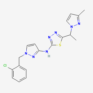 N-[1-(2-chlorobenzyl)-1H-pyrazol-3-yl]-5-[1-(3-methyl-1H-pyrazol-1-yl)ethyl]-1,3,4-thiadiazol-2-amine