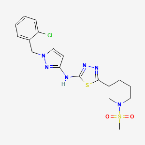 N-[1-(2-chlorobenzyl)-1H-pyrazol-3-yl]-5-[1-(methylsulfonyl)piperidin-3-yl]-1,3,4-thiadiazol-2-amine