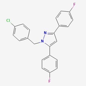 molecular formula C22H15ClF2N2 B10921569 1-(4-chlorobenzyl)-3,5-bis(4-fluorophenyl)-1H-pyrazole 