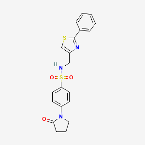 4-(2-oxopyrrolidin-1-yl)-N-[(2-phenyl-1,3-thiazol-4-yl)methyl]benzenesulfonamide