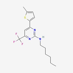 N-hexyl-4-(5-methylthiophen-2-yl)-6-(trifluoromethyl)pyrimidin-2-amine