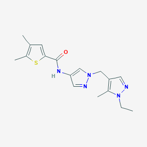 N-{1-[(1-ethyl-5-methyl-1H-pyrazol-4-yl)methyl]-1H-pyrazol-4-yl}-4,5-dimethylthiophene-2-carboxamide