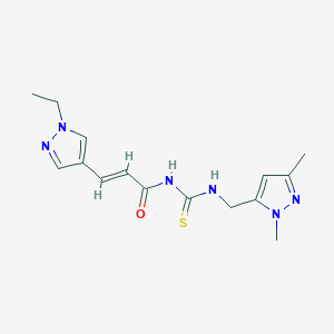 (2E)-N-{[(1,3-dimethyl-1H-pyrazol-5-yl)methyl]carbamothioyl}-3-(1-ethyl-1H-pyrazol-4-yl)prop-2-enamide