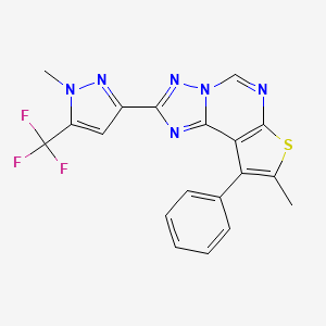 8-methyl-2-[1-methyl-5-(trifluoromethyl)-1H-pyrazol-3-yl]-9-phenylthieno[3,2-e][1,2,4]triazolo[1,5-c]pyrimidine