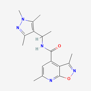 3,6-dimethyl-N-[1-(1,3,5-trimethyl-1H-pyrazol-4-yl)ethyl][1,2]oxazolo[5,4-b]pyridine-4-carboxamide