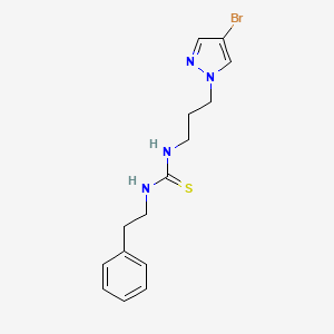 molecular formula C15H19BrN4S B10921719 1-[3-(4-bromo-1H-pyrazol-1-yl)propyl]-3-(2-phenylethyl)thiourea 