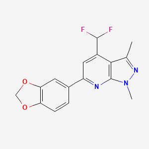 6-(1,3-benzodioxol-5-yl)-4-(difluoromethyl)-1,3-dimethyl-1H-pyrazolo[3,4-b]pyridine