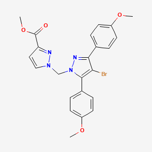 methyl 1-{[4-bromo-3,5-bis(4-methoxyphenyl)-1H-pyrazol-1-yl]methyl}-1H-pyrazole-3-carboxylate