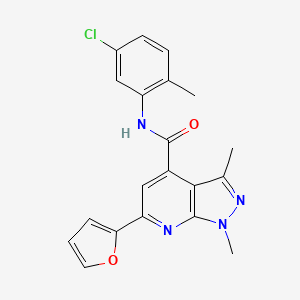 molecular formula C20H17ClN4O2 B10921736 N-(5-chloro-2-methylphenyl)-6-(furan-2-yl)-1,3-dimethyl-1H-pyrazolo[3,4-b]pyridine-4-carboxamide 