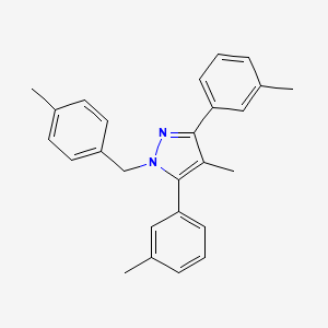 4-methyl-1-(4-methylbenzyl)-3,5-bis(3-methylphenyl)-1H-pyrazole