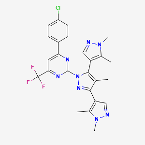 2-[3,5-bis(1,5-dimethylpyrazol-4-yl)-4-methylpyrazol-1-yl]-4-(4-chlorophenyl)-6-(trifluoromethyl)pyrimidine