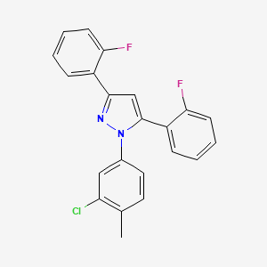 1-(3-chloro-4-methylphenyl)-3,5-bis(2-fluorophenyl)-1H-pyrazole