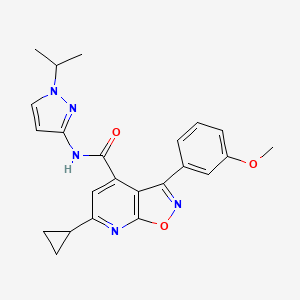 6-cyclopropyl-3-(3-methoxyphenyl)-N-[1-(propan-2-yl)-1H-pyrazol-3-yl][1,2]oxazolo[5,4-b]pyridine-4-carboxamide