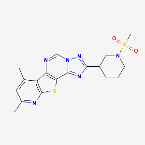 11,13-dimethyl-4-(1-methylsulfonylpiperidin-3-yl)-16-thia-3,5,6,8,14-pentazatetracyclo[7.7.0.02,6.010,15]hexadeca-1(9),2,4,7,10(15),11,13-heptaene