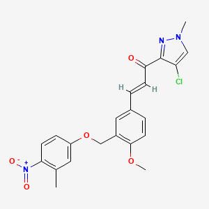 (2E)-1-(4-chloro-1-methyl-1H-pyrazol-3-yl)-3-{4-methoxy-3-[(3-methyl-4-nitrophenoxy)methyl]phenyl}prop-2-en-1-one