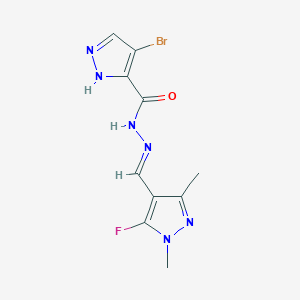 4-Bromo-N'-((5-fluoro-1,3-dimethyl-1H-pyrazol-4-yl)methylene)-1H-pyrazole-3-carbohydrazide