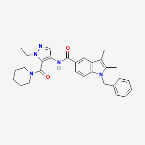 1-benzyl-N-[1-ethyl-5-(piperidin-1-ylcarbonyl)-1H-pyrazol-4-yl]-2,3-dimethyl-1H-indole-5-carboxamide