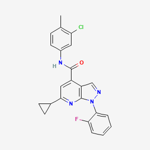 N-(3-chloro-4-methylphenyl)-6-cyclopropyl-1-(2-fluorophenyl)-1H-pyrazolo[3,4-b]pyridine-4-carboxamide