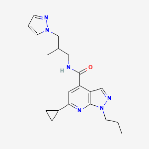 6-cyclopropyl-N-[2-methyl-3-(1H-pyrazol-1-yl)propyl]-1-propyl-1H-pyrazolo[3,4-b]pyridine-4-carboxamide