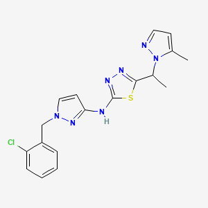 N-[1-(2-chlorobenzyl)-1H-pyrazol-3-yl]-5-[1-(5-methyl-1H-pyrazol-1-yl)ethyl]-1,3,4-thiadiazol-2-amine