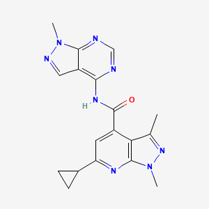 6-cyclopropyl-1,3-dimethyl-N-(1-methyl-1H-pyrazolo[3,4-d]pyrimidin-4-yl)-1H-pyrazolo[3,4-b]pyridine-4-carboxamide