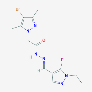 2-(4-Bromo-3,5-dimethyl-1H-pyrazol-1-YL)-N'~1~-[(1-ethyl-5-fluoro-1H-pyrazol-4-YL)methylene]acetohydrazide