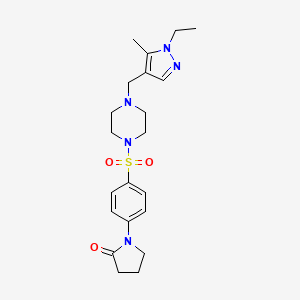 1-[4-({4-[(1-ethyl-5-methyl-1H-pyrazol-4-yl)methyl]piperazin-1-yl}sulfonyl)phenyl]pyrrolidin-2-one