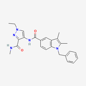 1-benzyl-N-[1-ethyl-3-(methylcarbamoyl)-1H-pyrazol-4-yl]-2,3-dimethyl-1H-indole-5-carboxamide