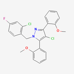 4-chloro-1-(2-chloro-4-fluorobenzyl)-3,5-bis(2-methoxyphenyl)-1H-pyrazole