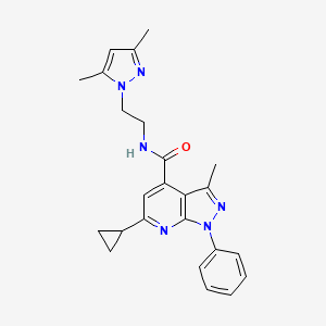 6-cyclopropyl-N-[2-(3,5-dimethyl-1H-pyrazol-1-yl)ethyl]-3-methyl-1-phenyl-1H-pyrazolo[3,4-b]pyridine-4-carboxamide