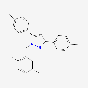 1-(2,5-dimethylbenzyl)-3,5-bis(4-methylphenyl)-1H-pyrazole