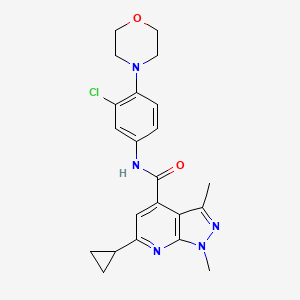 N~4~-(3-Chloro-4-morpholinophenyl)-6-cyclopropyl-1,3-dimethyl-1H-pyrazolo[3,4-B]pyridine-4-carboxamide