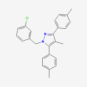 molecular formula C25H23ClN2 B10922089 1-(3-chlorobenzyl)-4-methyl-3,5-bis(4-methylphenyl)-1H-pyrazole 