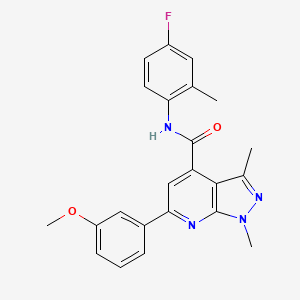 molecular formula C23H21FN4O2 B10922094 N-(4-fluoro-2-methylphenyl)-6-(3-methoxyphenyl)-1,3-dimethyl-1H-pyrazolo[3,4-b]pyridine-4-carboxamide 