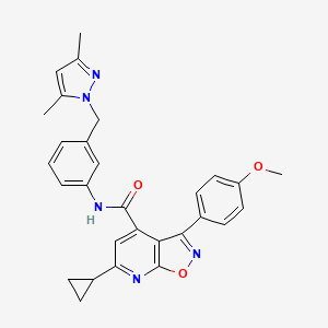 6-cyclopropyl-N-{3-[(3,5-dimethyl-1H-pyrazol-1-yl)methyl]phenyl}-3-(4-methoxyphenyl)[1,2]oxazolo[5,4-b]pyridine-4-carboxamide