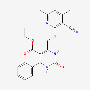 Ethyl 6-{[(3-cyano-4,6-dimethylpyridin-2-yl)sulfanyl]methyl}-2-oxo-4-phenyl-1,2,3,4-tetrahydropyrimidine-5-carboxylate