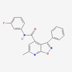 molecular formula C20H14FN3O2 B10922132 N-(3-fluorophenyl)-6-methyl-3-phenyl[1,2]oxazolo[5,4-b]pyridine-4-carboxamide 