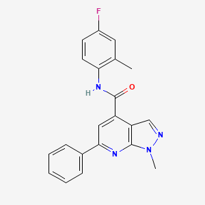 molecular formula C21H17FN4O B10922142 N-(4-fluoro-2-methylphenyl)-1-methyl-6-phenyl-1H-pyrazolo[3,4-b]pyridine-4-carboxamide 