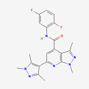 N-(2,5-difluorophenyl)-1,3-dimethyl-6-(1,3,5-trimethyl-1H-pyrazol-4-yl)-1H-pyrazolo[3,4-b]pyridine-4-carboxamide