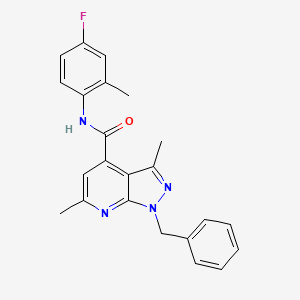 1-benzyl-N-(4-fluoro-2-methylphenyl)-3,6-dimethyl-1H-pyrazolo[3,4-b]pyridine-4-carboxamide