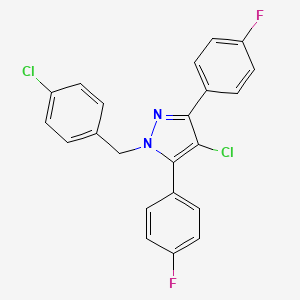 4-chloro-1-(4-chlorobenzyl)-3,5-bis(4-fluorophenyl)-1H-pyrazole