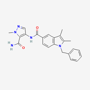 1-benzyl-N-(5-carbamoyl-1-methyl-1H-pyrazol-4-yl)-2,3-dimethyl-1H-indole-5-carboxamide