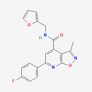 molecular formula C19H14FN3O3 B10922204 6-(4-fluorophenyl)-N-(furan-2-ylmethyl)-3-methyl[1,2]oxazolo[5,4-b]pyridine-4-carboxamide 