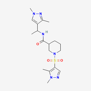 N-[1-(1,3-dimethyl-1H-pyrazol-4-yl)ethyl]-1-[(1,5-dimethyl-1H-pyrazol-4-yl)sulfonyl]piperidine-3-carboxamide