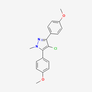 molecular formula C18H17ClN2O2 B10922215 4-chloro-3,5-bis(4-methoxyphenyl)-1-methyl-1H-pyrazole 