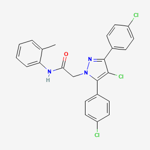 2-[4-chloro-3,5-bis(4-chlorophenyl)-1H-pyrazol-1-yl]-N-(2-methylphenyl)acetamide